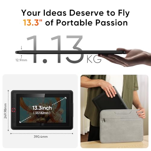 Image of XPPen 13.3 inch Drawing Tablet with Screen-Artist13.3 Pro V2 16384 Pressure Pen, 8 Shortcut Keys & Red Dial for Digital Art, Graphic Designer, Animation | Mac, PC, Android Compatible | Beginner to Pro