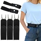 Eniyou 5 Pcs Gürtel Ohne Schnalle Herren Schwarz Gürtelhaken Metallhaken Gürtel Verstellbares Design Unsichtbare Passform für Alle Körpertypen Geeignet Unisex 2 Stile