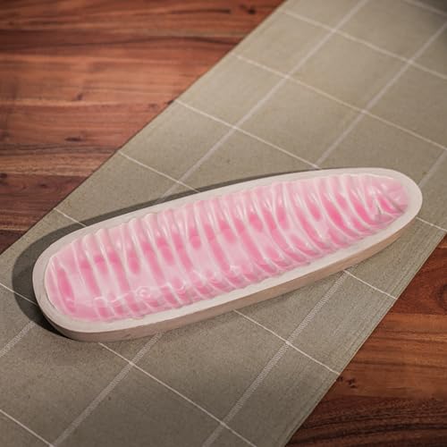 Image of Pretty in Pink Serving Platter | Pink & White Enamel Coating | Multipurpose Platter for Snacks, Fruits & Desserts | Decorative Tableware