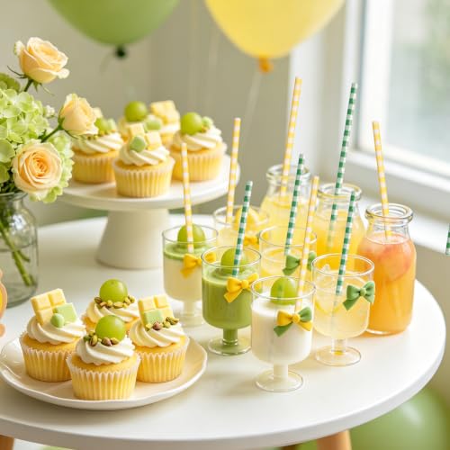 Whaline 100 pitillos de papel cuadros Buffalo Amarillo Verde miniatura 7