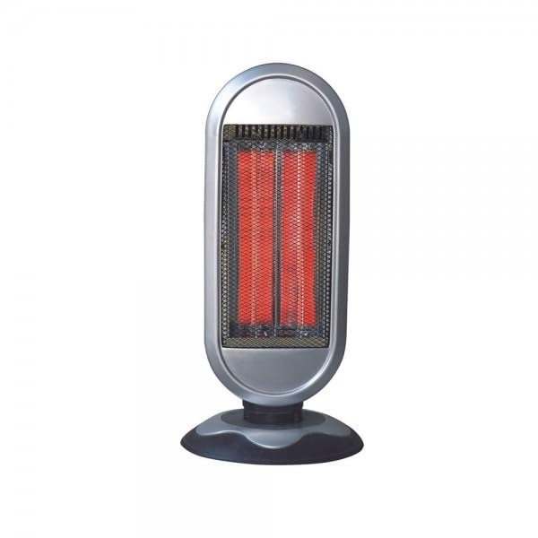Estufa halógena de Carbono Fulgor 900W Negro y Plata | 2 potencias, función oscilante, 2 elemntos, termostato Regulable
