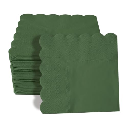 Servilletas de papel verdes de 2 capas desechables para cenas de fiesta y bodas