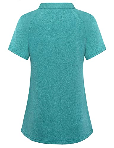 Image of MISS FORTUNE Women's Polo Shirts, Golf V-Neck Workout Tops, Moisture Wicking Ladies Golf Shirt Losse Fit for Tennis Yoga