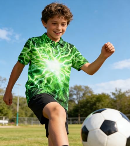 Image of uideazone Boys Polo Shirts Dry Fit Performance Golf Short Sleeve Casual School Uniform Size 5-14