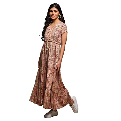 Image of BIBA Women LIVA Straight Printed Jumpsuit