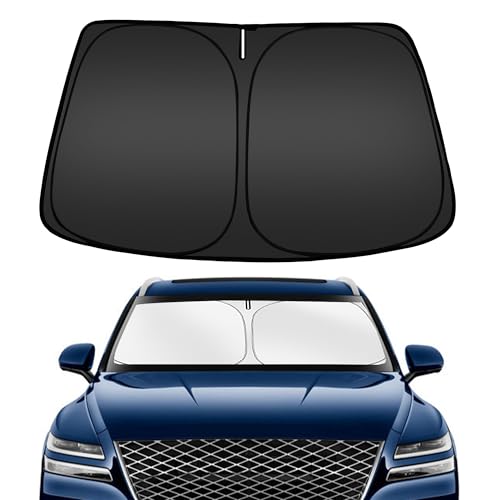 Image of ARISMOTOR Windshield Sun Shade for Genesis GV80 2021-2025 2026 | Custom Fit, Foldable, Front Window Sunshade Sun Visor Protector, Block UV Rays, Keep Car Cooler