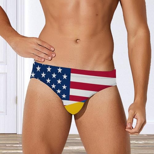 U.S. Ukraine Flag Mens Swim Briefs Sexy Bikini Swimwear Bathing Suits Trunks4
