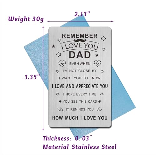 EE&YU Dad Gifts for Men - Best Dad Birthday Retirement Gifts, Daddy Present from Daughter Son, Love and Thank You Daddy Card for Christmas2
