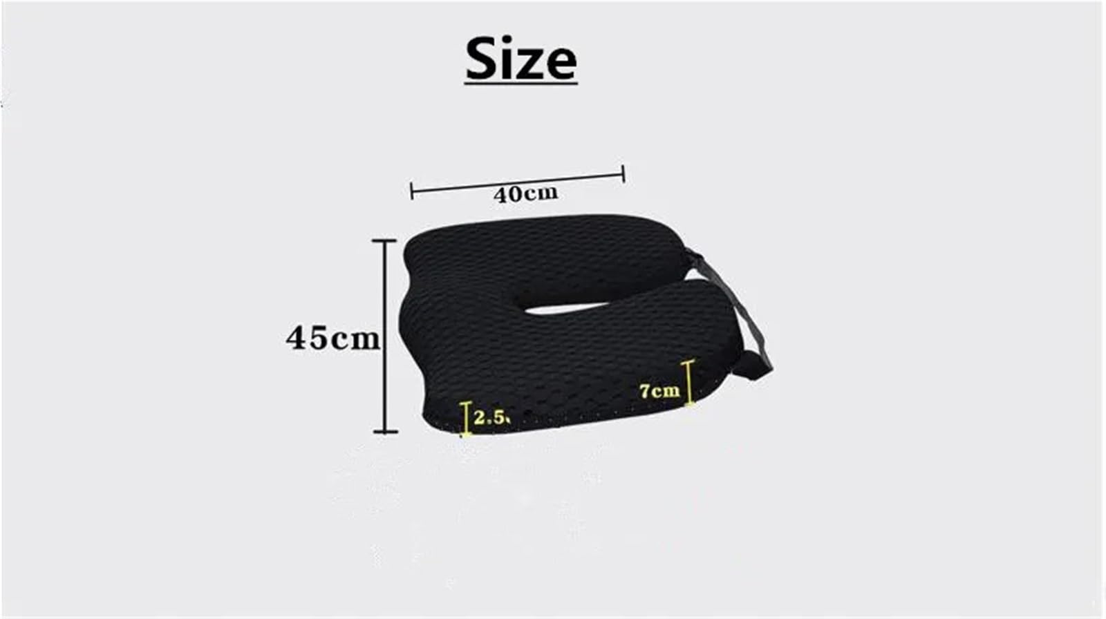 Cuscino del sedile in memory foam traspirante for supporto for sedia a rotelle for da ufficio ortopedica for coccige Cuscino per Sedile Auto(Grey)