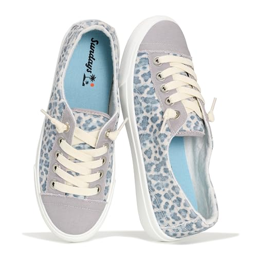 Image of Sundays Canvas Sneakers Women - Memory Foam Insole with Breathable Canvas Shoes for Women Footwear - Non-Slip with Lightweight and Comfortable Womens Sneakers
