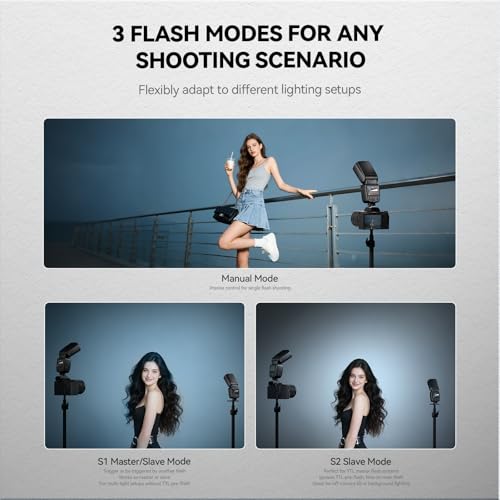 PHOTOOLEX Camera Flash Speedlite for Canon Nikon Sony Panasonic Olympus Fujifilm Pentax Sigma Minolta Leica and Other SLR Digital and Digital Cameras with Single Contact Hot Shoe
