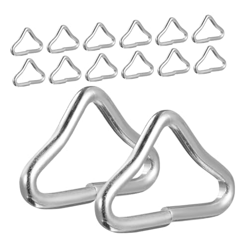 Healvian Anillos Triangulares de Repuesto para Cama Elástica 25 Piezas de Hebillas Metálicas Plateadas para Trampolín Portátil Accesorios Resistentes para Bricolaje y Uso al Aire Libre