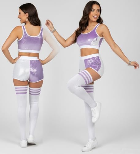 Image of ToBeInStyle Women's Heavyweight Knit Thigh High Long Socks w /Contrast 3 Stripe Top Band