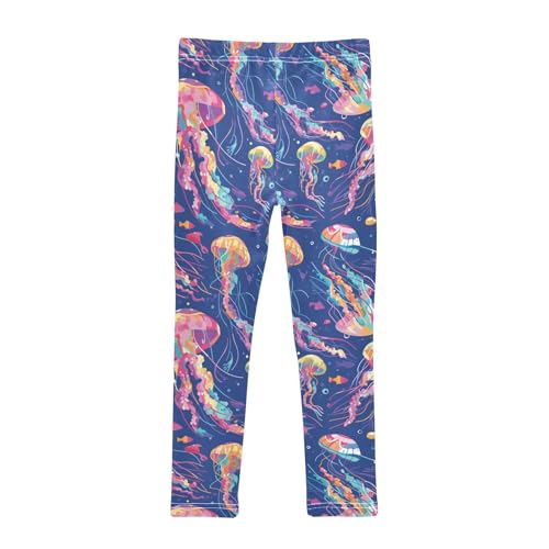 Colorful Jellyfish Kids Baby Girls Active Leggings Stretchy Full Length Athleisure Pants Exercise2