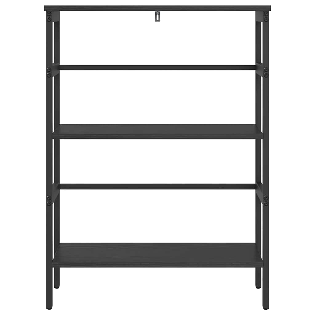 Générique Bibliotheque Bois Ingenierie 60x29x81 cm Czarny | Solidna stalowa rama, regulowane nóżki, duża pojemność, styl przemysłowy, do salonu biurowego