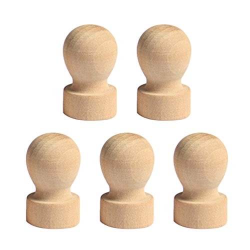 Exceart 5 Piezas Sello Sin Terminar Sello De Madera Perillas De Cajón Sin Terminar Perillas De Madera Sin Terminar Perilla De Cajón De Madera Realce Niño Automático Mango De Madera Bambú