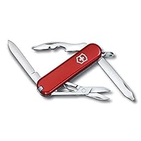 Victorinox Taschenmesser Rambler, Klein, 10 Funktionen, Swiss Made, Multitool mit Phillips-Schraubendreher, Schere, Rot