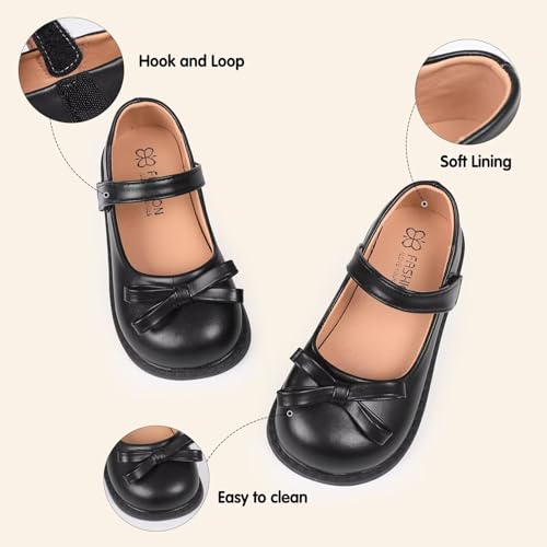 CIOR Toddler Little Girls Mary Jane Dress Shoes School Party Princess Dress Shoes for Girls Flats-U124MLZ651.ET-black-344