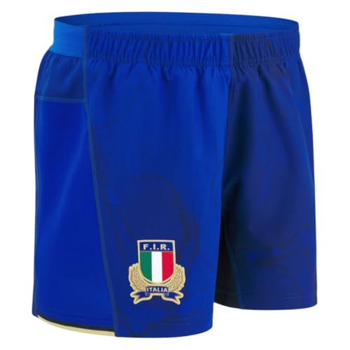 Macron Short de rugby Italie domicile 2025/26, Vert, blanc et rouge, Taille XL