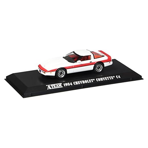 A-TEAM Modelo DieCast Coche CORVETTE C4 1984 Escala 1/43 ORIGINAL Greenlight