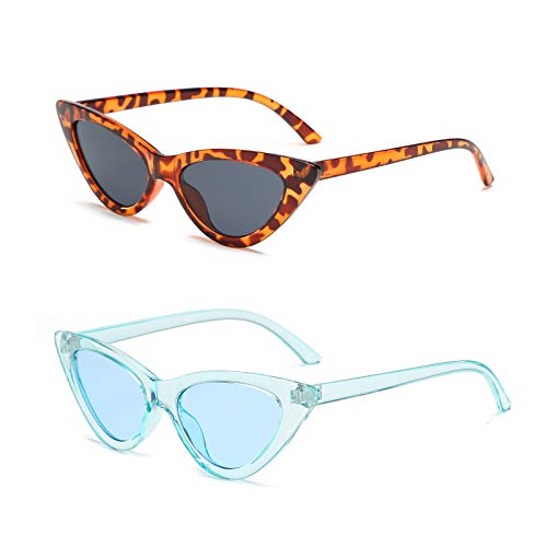 Image of Retro Vintage Narrow Cat Eye Sunglasses for Women Clout Goggles Plastic Frame