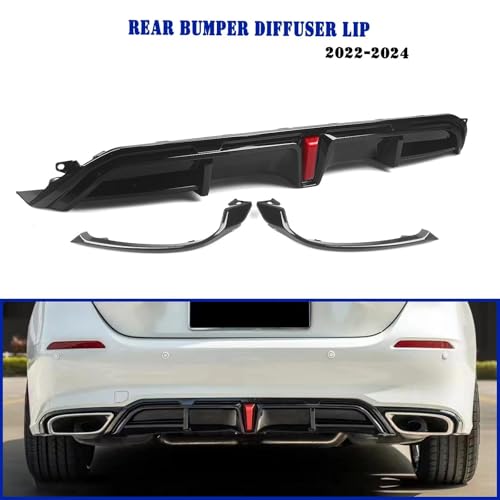 Difusor parachoques trasero Civic Hatchback 2022 2023 2024 labio spoiler protector negro brillo 3