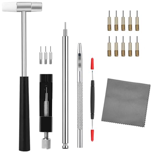 腕時計 ベルト調整 工具セット、時計 ピン 抜き 工具、腕 バンド調整、ピン 外し (16点セット)