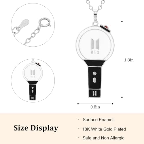 Army Lightstick Necklace Inspired Pendant 18K Gold Plated Jewelry Merch for Army Fans Gifts2