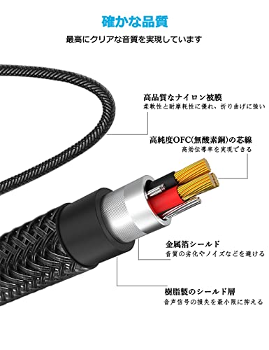 ステレオ標準プラグ 変換 SOLMIMI 3.5mmミニ（メス）→6.35mm標準（オス） ステレオミニプラグ 変換 オーディオ用ヘッドホン変換プラグ ナイロン編み 金メッキ オーディオ変換アダプタ ミニプラグ 標準プラグ 変換 30cm SG4