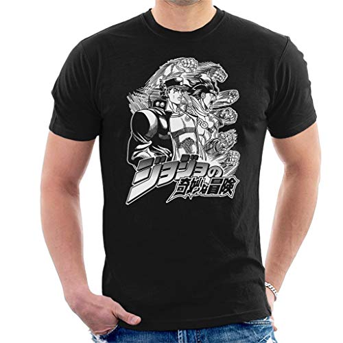 Jojos Bizarre Adventure Jotaro and Star Platinum Side Men's T-Shirt Black