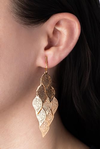 Aloha Earrings Gold Tone Non Pierced Clip On Dangling Earrings2