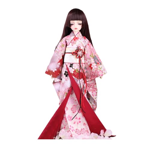 BACALYSO | 蘭亭集夢 1/3 1/4 1/6 スケール BJD 球体関節人形 服 花魁 春緋 春葉 女の子 着物 晴れ着 8点セット ブラック 和柄 花柄 可愛い ドール 人形服 着せ替え 服 仮装 服セット (春緋,1/4 スケール)