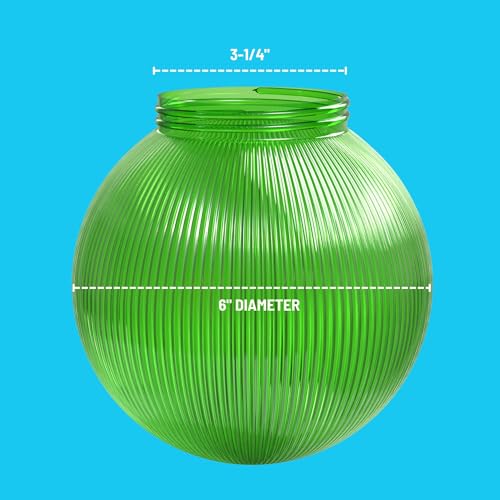 Image of KASTLITE Green Ribbed 6 inch Acrylic Festival Globe, 3.25 inch Threaded Neck