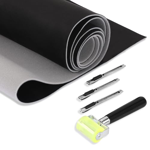 98 L 59 W Black Suede Auto Headliner Fabric with Rubber Seam Roller Utility Knife Car Roof Headliner Fabric with Foam Backing for Car SUV Boat Pickup Truck RV Home Interior Repair