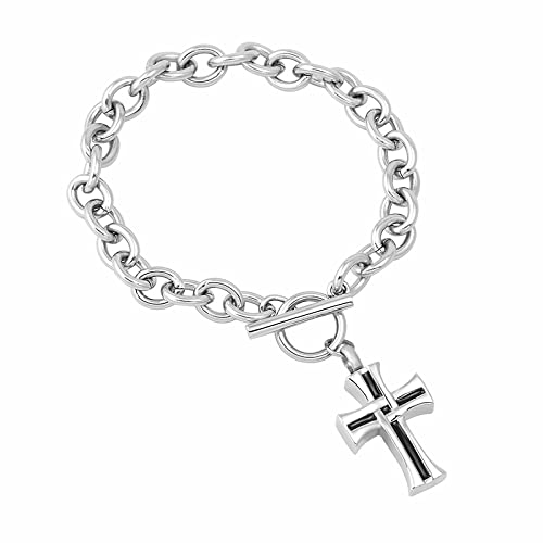 Bracelet à chaîne en acier inoxydable durable pour porte-cendres funéraires 24cm