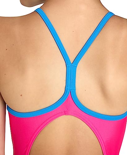 Image of Arena Girls' Feel Solid Light Drop Back Swimsuit Thin Straps Stretchy One Piece Kids Bathing Suit