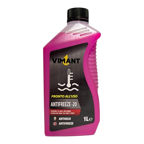 VIMANT Antigelo Pronto all'Uso Rosso, 1 Litro, Liquido Refrigerante Radiatore, Made in Italy