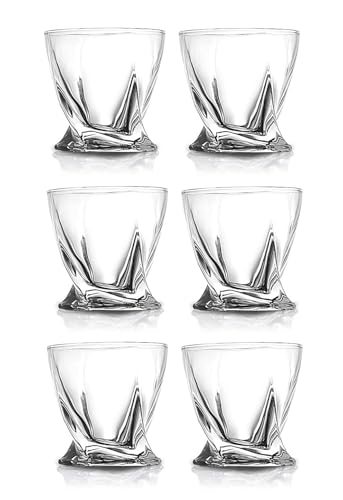 Image of VILON Premium Shot Glasses Set of 6 Heavy Base Vodka & Tequila Shot Crystal Transparent Glass (TIME Shot Glass 50ML)
