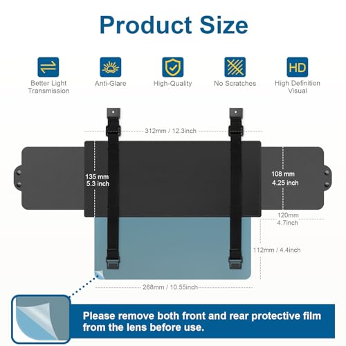 Sun Visor Extender for Car, Car Visor Extender Sun Blocker, Visor Extender Attachment, Sun Visor Extender with Anti-Glare Lens Blocks UV & Sunlight for Safe Driving — view 6