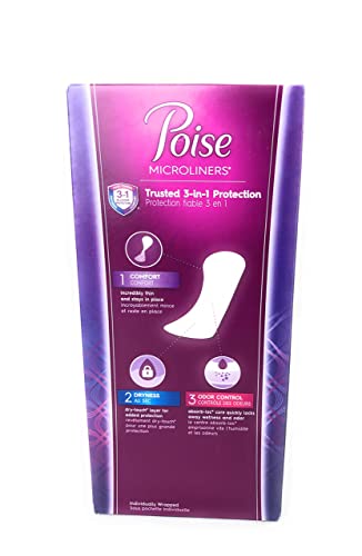 Poise Microliners, Incontinence Panty Liners, Lightest Absorbency, Regular, 54 Count, Pack Of 2 #TOP1