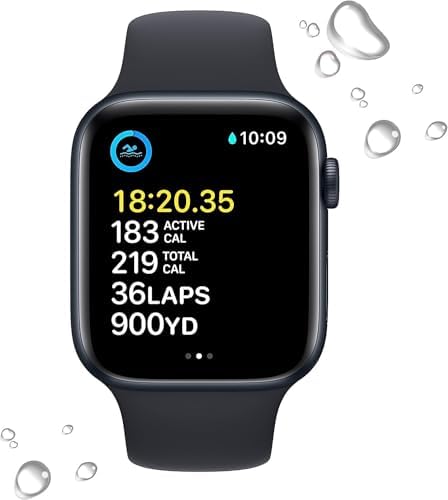 Apple Watch SE (2nd Gen) (GPS, 44mm) - Midnight Aluminum Case with Midnight Sport Band, M/L (Renewed) - View 5