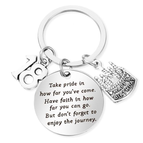 Tyqour Regalo per il 18° compleanno per ragazze, portachiavi con scritta "Happy 18 Happy Birthday", regalo per ragazze, 18 anni, regalo per festa di laurea, per adolescenti, ragazze, nipote, figlia Tyqour Regalo per il 18° compleanno per ragazze, portachiavi con scritta "Happy 18 Happy Birthday", regalo per ragazze, 18 anni, regalo per festa di laurea, per adolescenti, ragazze, nipote, figlia