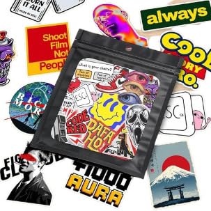 Image of CodersParadise Die Cut Stickers Pack of 34, Assorted Vinyl Decals for Laptop, Water Bottle, Phone Case, Journal, Notebook, Scrapbook, Luggage, Helmet, Bicycle, Skateboard, DIY Craft