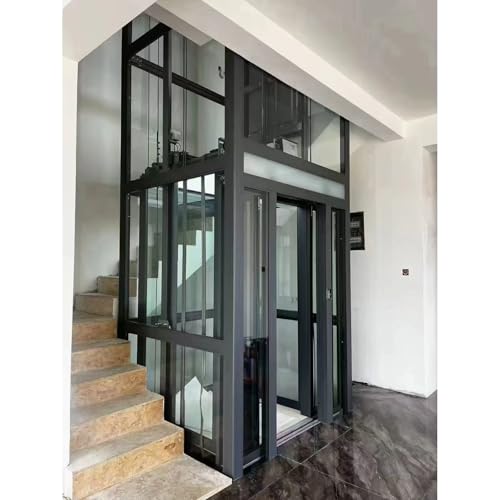 Home Lift Hydraulic Residential Elevator, Quiet Indoor Villa Elevator with Safety Light Curtain for Modern Multi Story Family Houses
