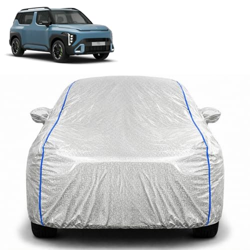 Image of Waterproof Car Cover for Kia Syros | All Weather Protection | UV Resistant & Dustproof | Soft Cotton Lining to Prevent Scratches | Triple Stitched with Mirror Pockets & Elastic Hem