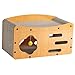 Bassadoro Cat Scratcher House with Scratching Bed - Sturdy Multi-Level Playground for Kittens & Cats, Prevents Furniture Damage, Wear Resistant Gift- 56cmx29cmx32cm