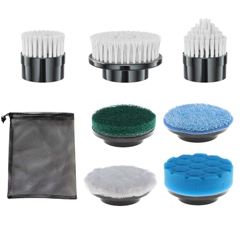 Image of Electric Spin Scrubber Replacement Brush Heads, 7 Pcs Set Suitable for Cordless Power Scrubber, for Bathroom, Kitchen,