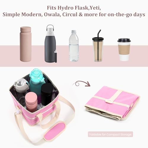 YFGBCX 4 Compartment Drink Carrier Bag Insulated Tumbler Caddy with Handle and Shoulder St - image 6