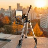Maclean MC-164 Uniwersalny Statyw 1/4" z Uchwytem na Telefon i Futerałem Nadaje się do Aparatów Kamery Smartfony Lampy Pierścieniowe Statyw Składany Regulowana Wysokość Maks. 102 cm
