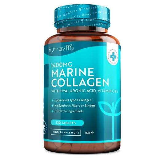 Colágeno Marino 1400mg con Ácido Hialurónico 100mg - 120 Comprimidos Potentes - Suplementos de Colágeno Hidrolizado con Vitamina C, Vitamina E, Vitamina B2, Zinc, Cobre - Nutravita